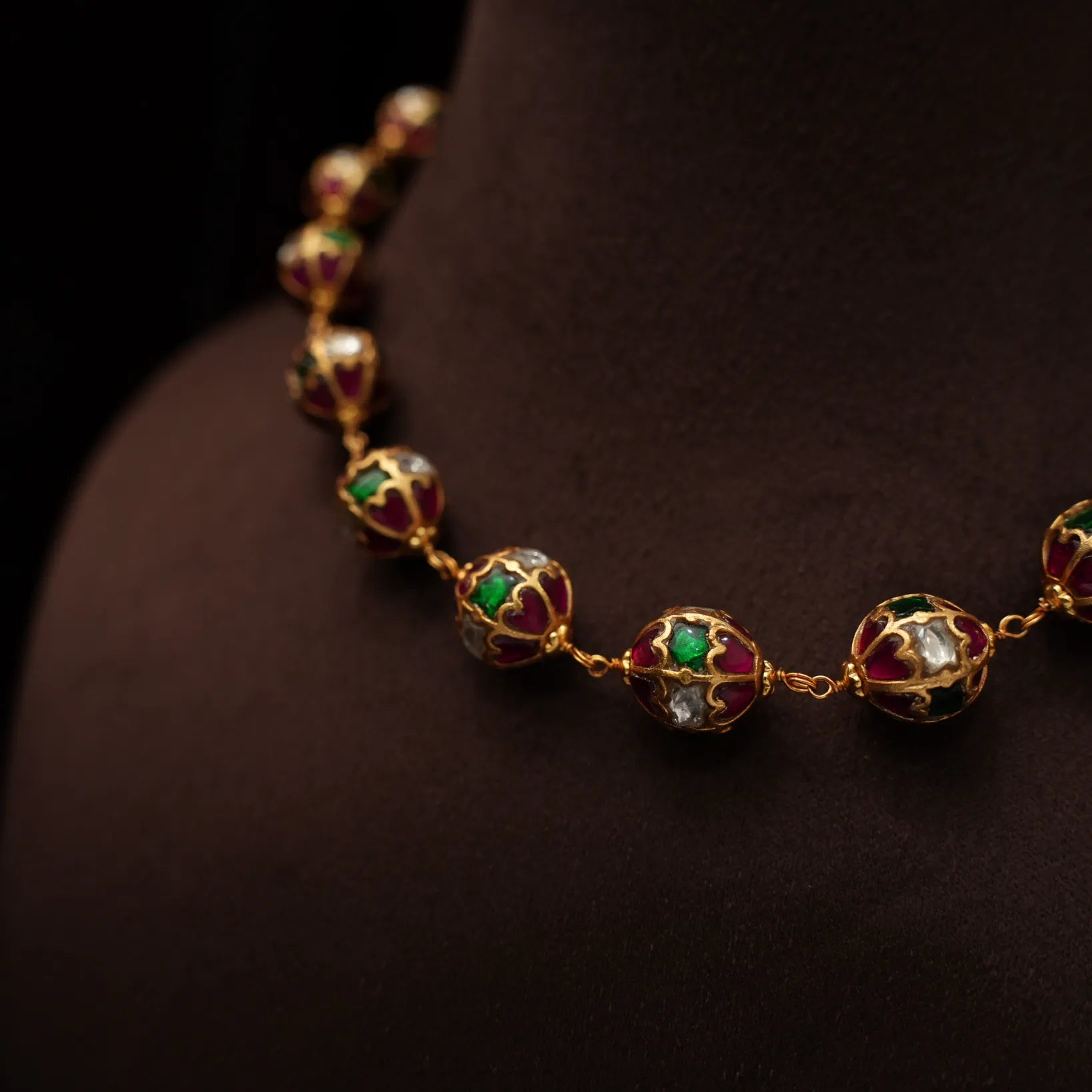 Veida Silver Beaded Necklace - Pooja