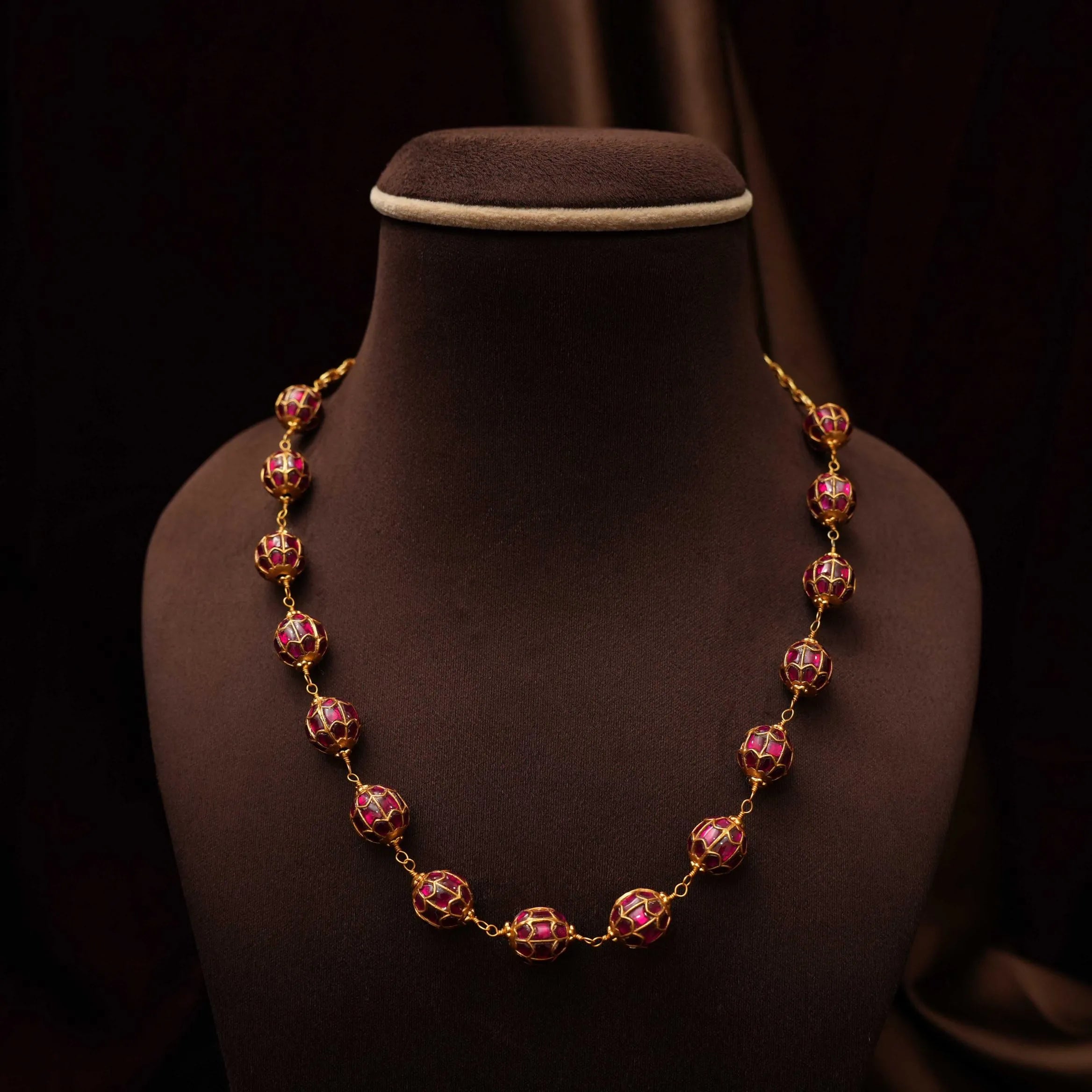 Veida Silver Beaded Necklace - Riya