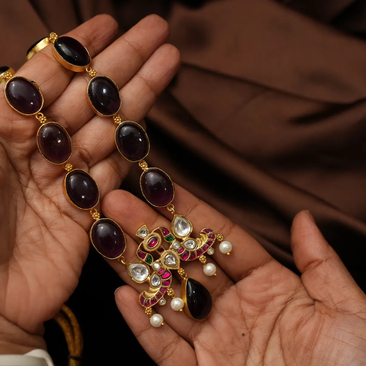 Veyda Polki Necklace - Purple