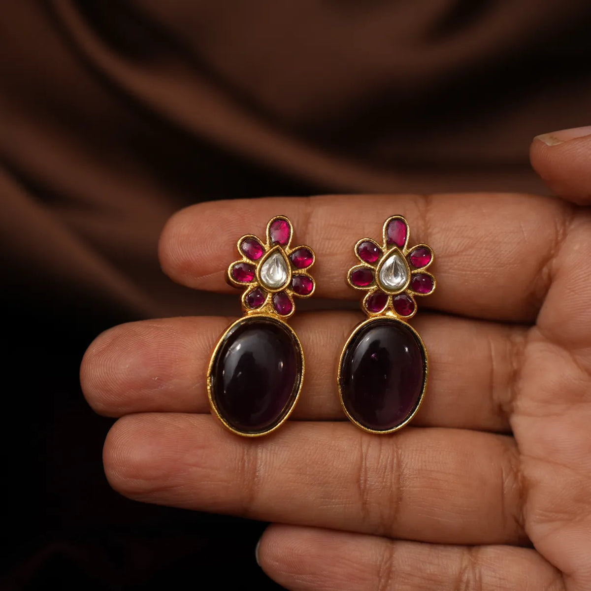 Veyda Polki Necklace - Purple