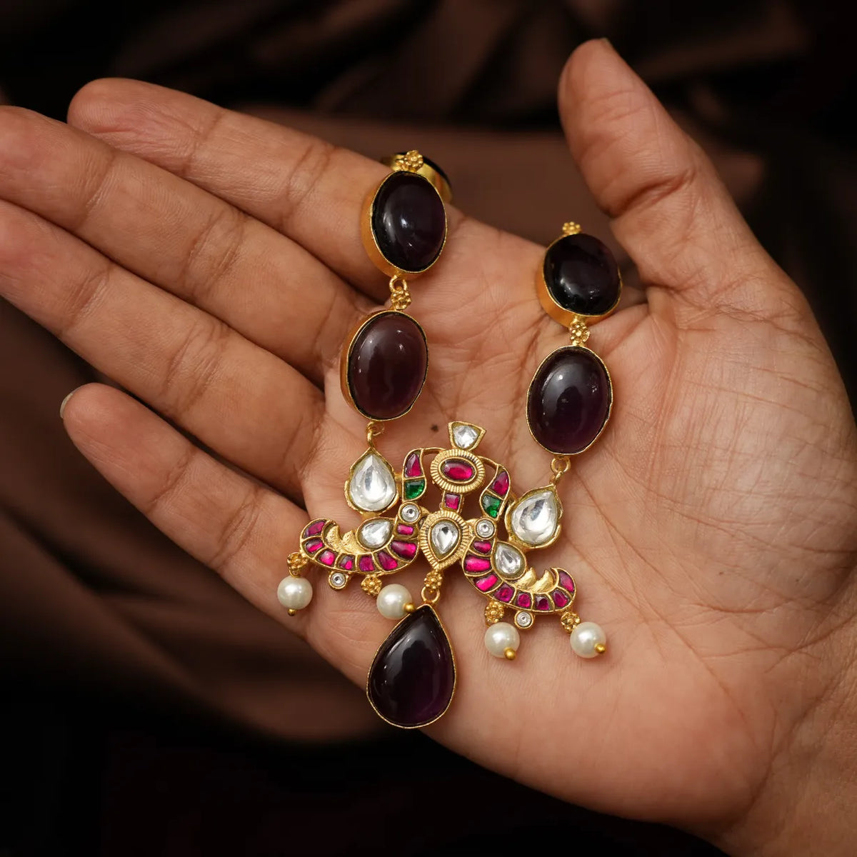 Veyda Polki Necklace - Purple
