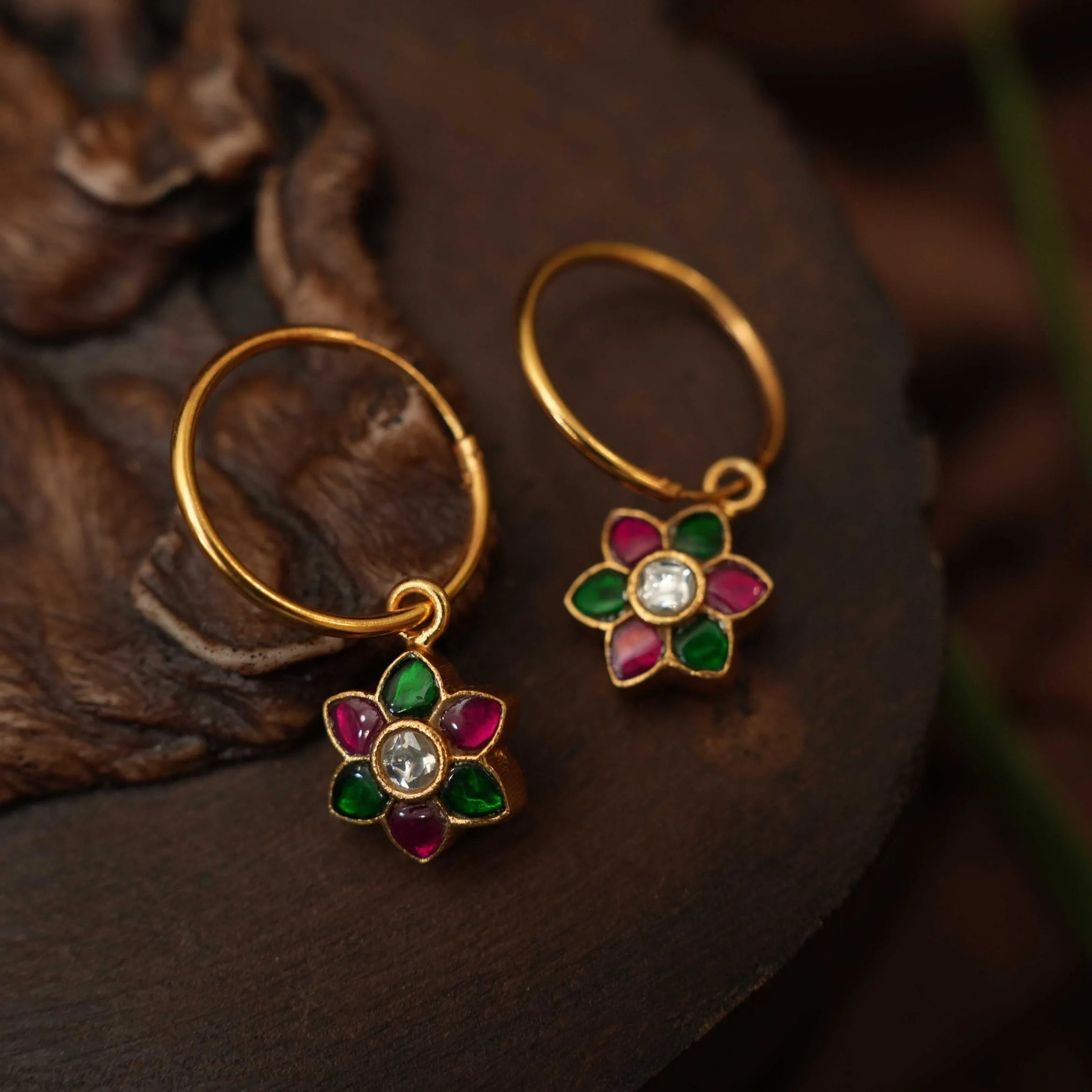 Viha Mini Silver Bali Earrings - Multicolor - Rimli Boutique