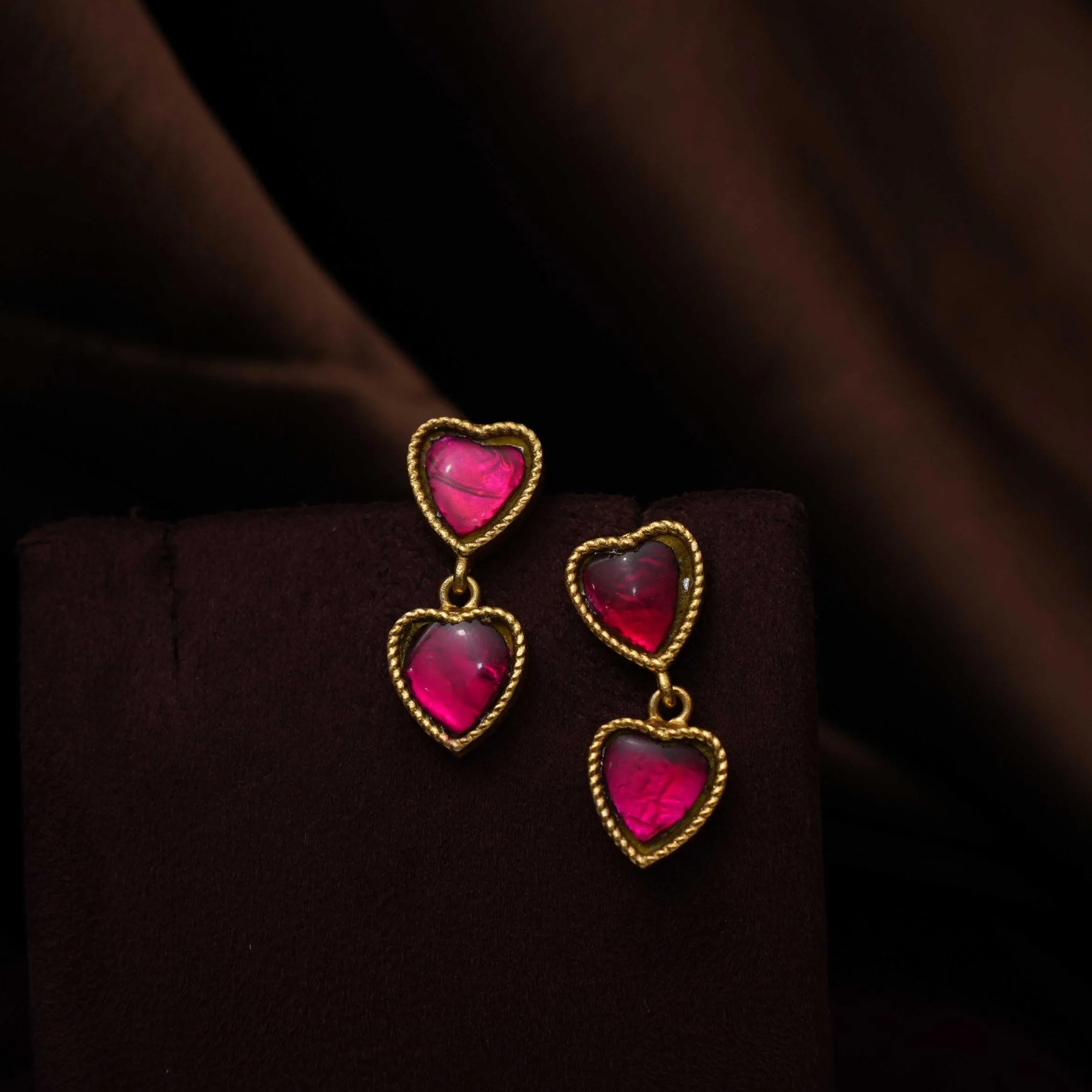 Viha Polki Minimal Necklace - Red