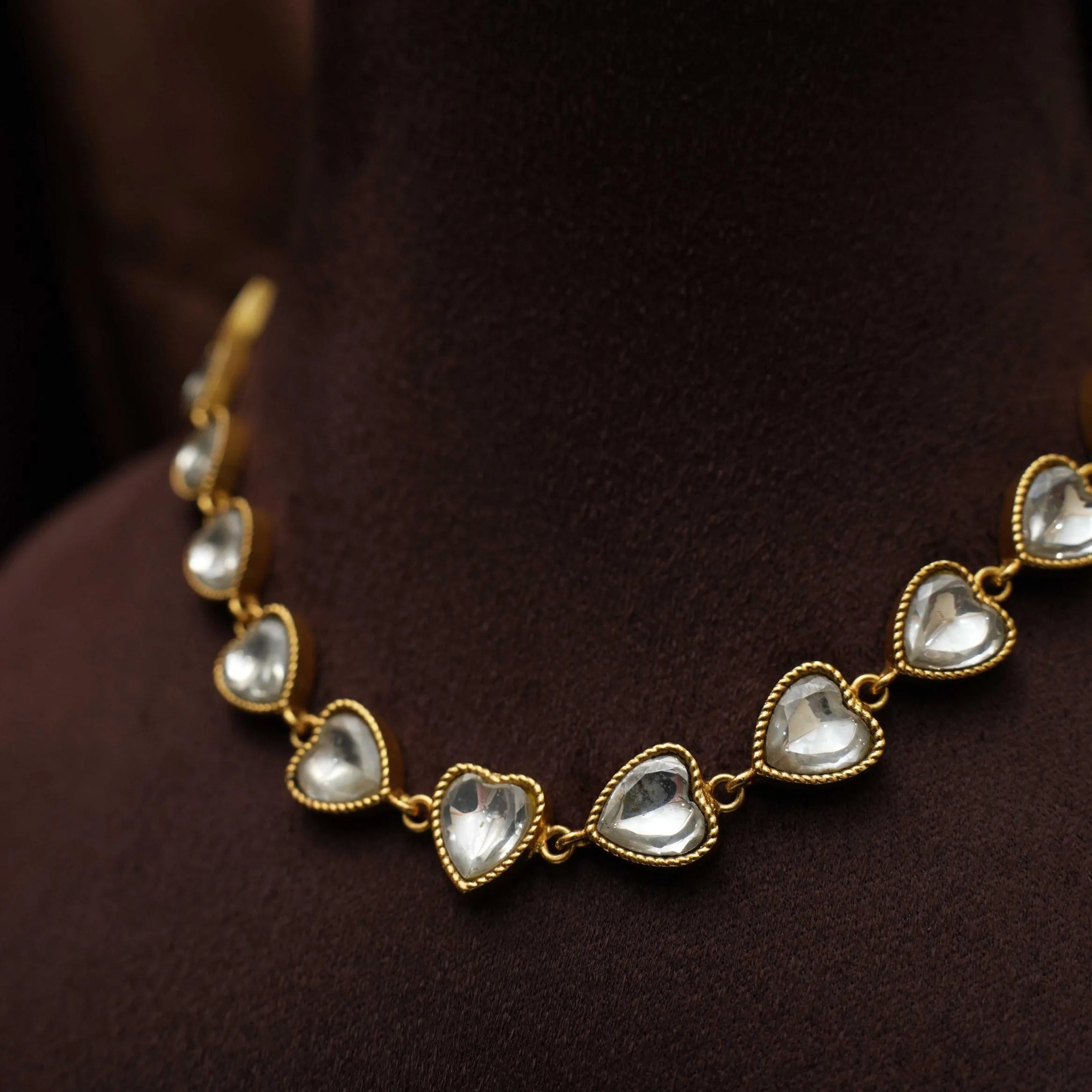 Viha Polki Minimal Necklace - White