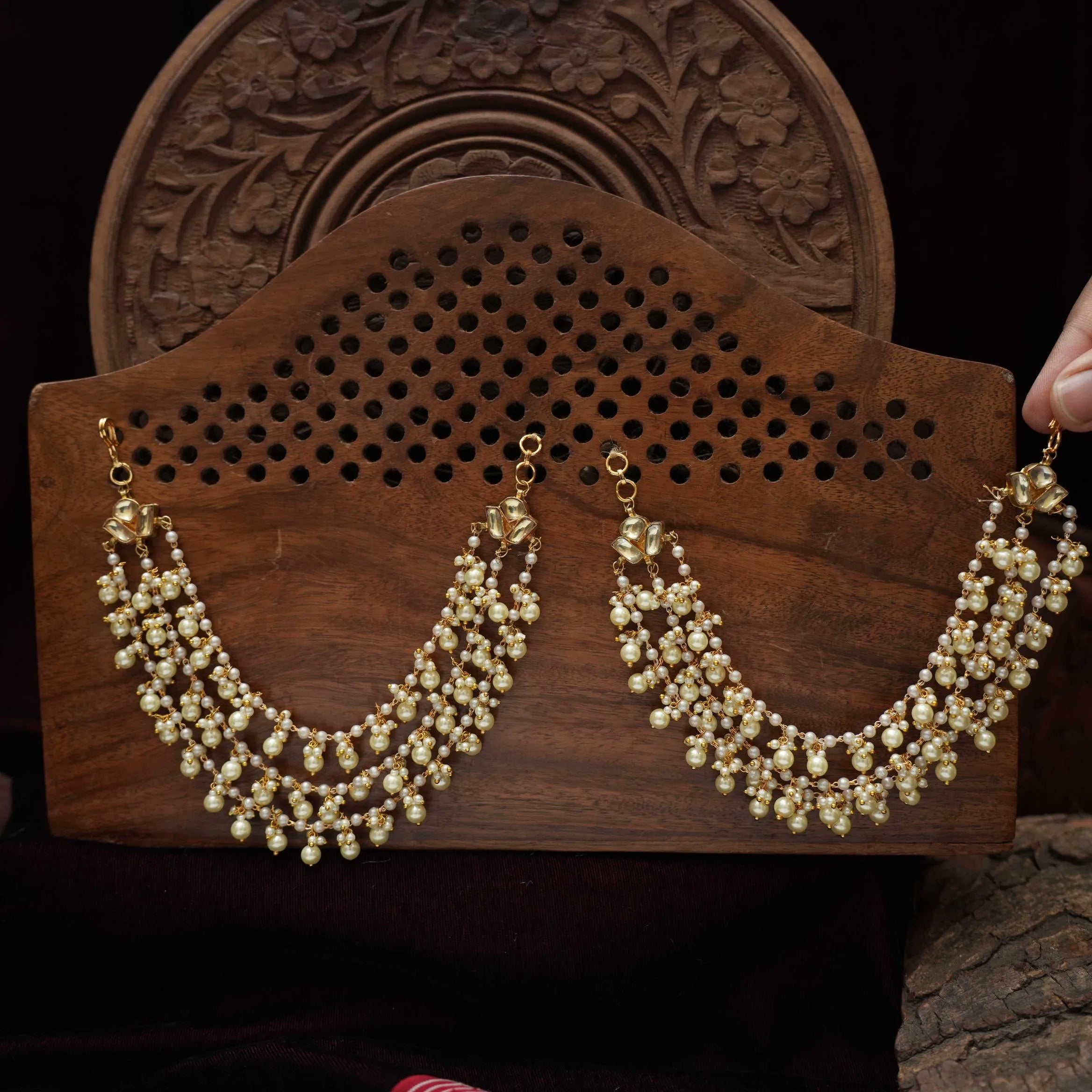 Vivan Polki Ear Chain