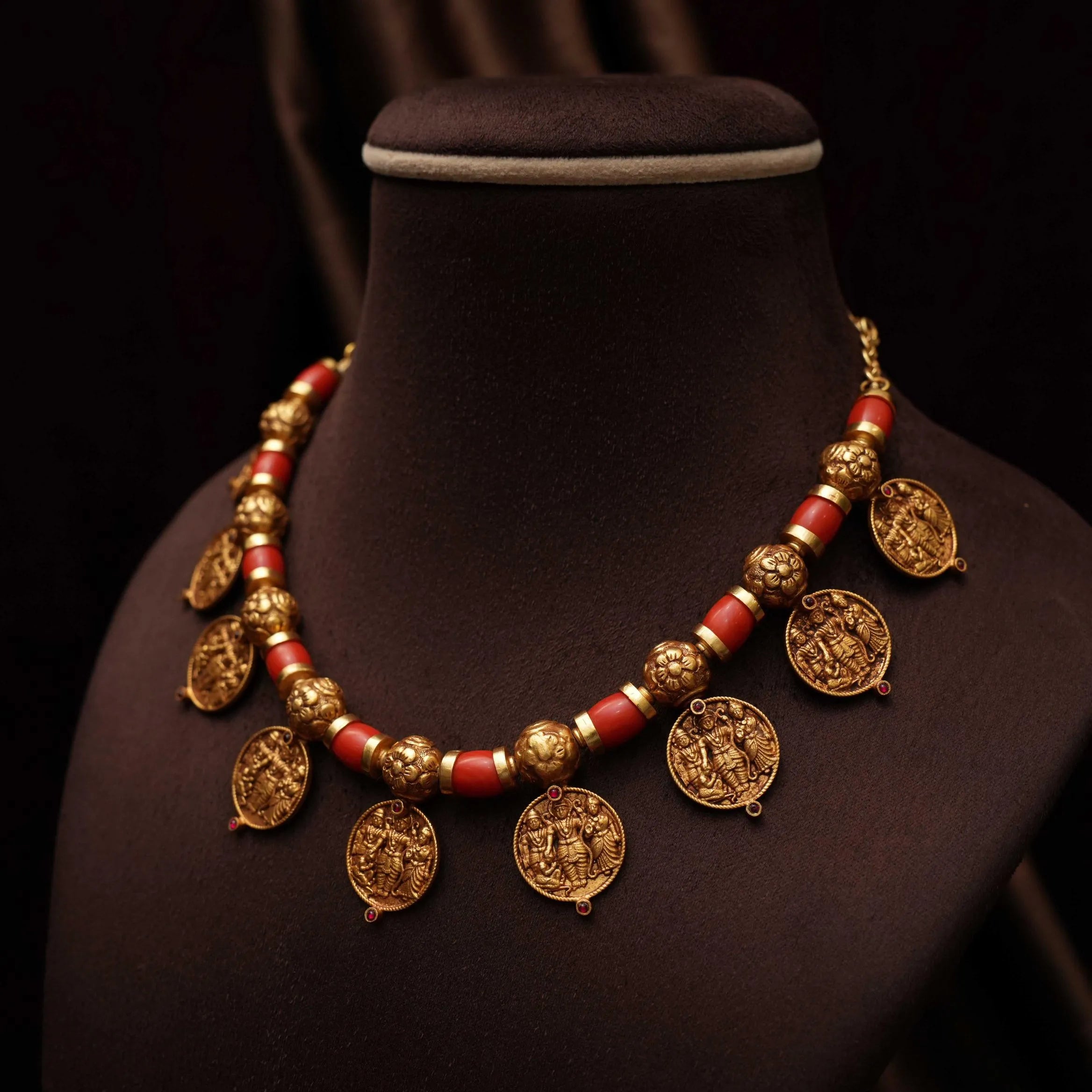 Vritti Silver Coral Necklace