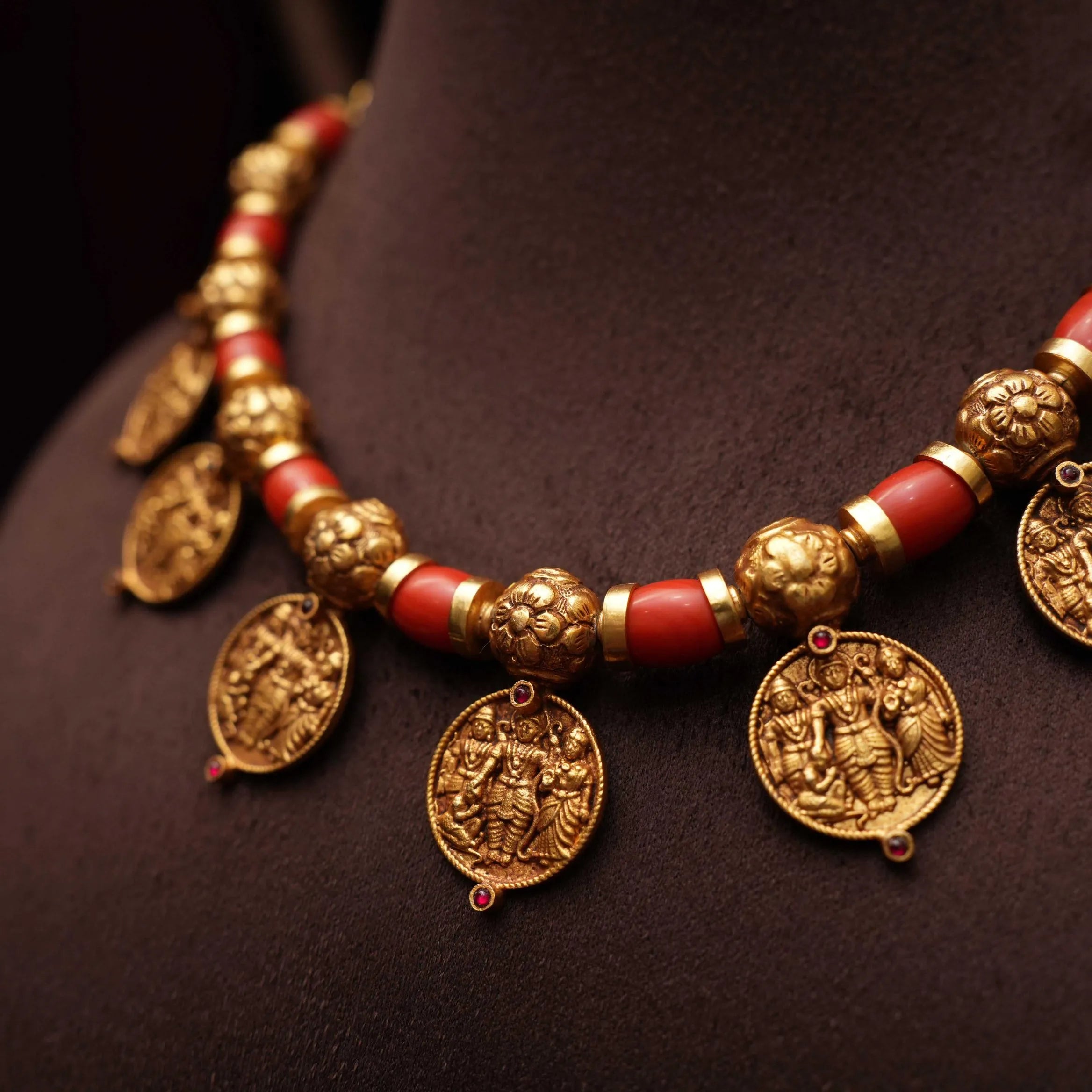 Vritti Silver Coral Necklace