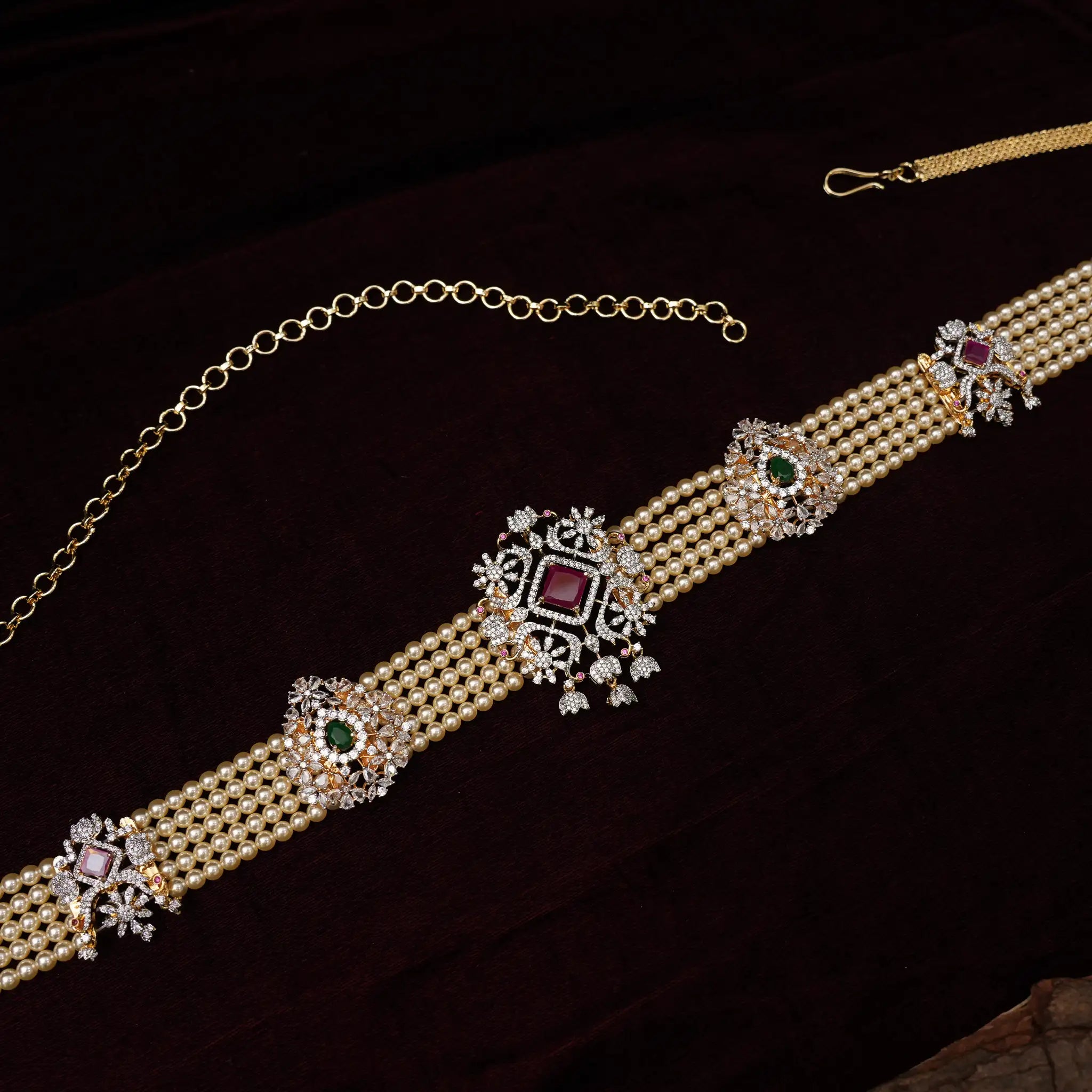 Wasila Pearl Zircon Hip Belt