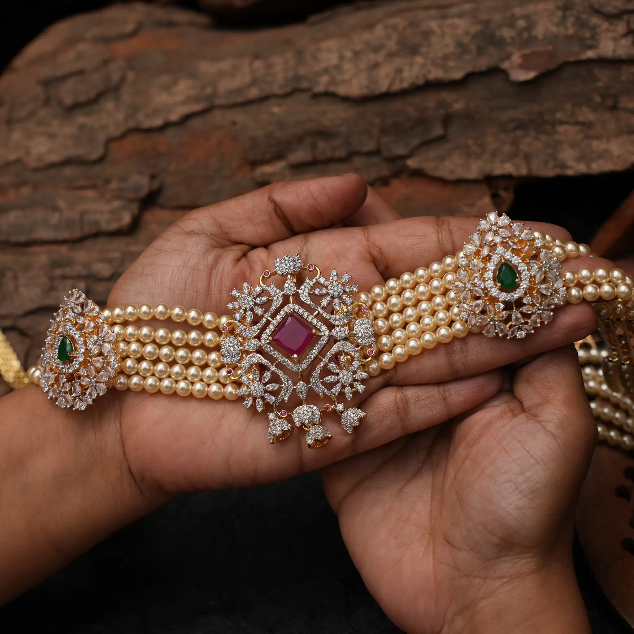 Wasila Pearl Zircon Hip Belt