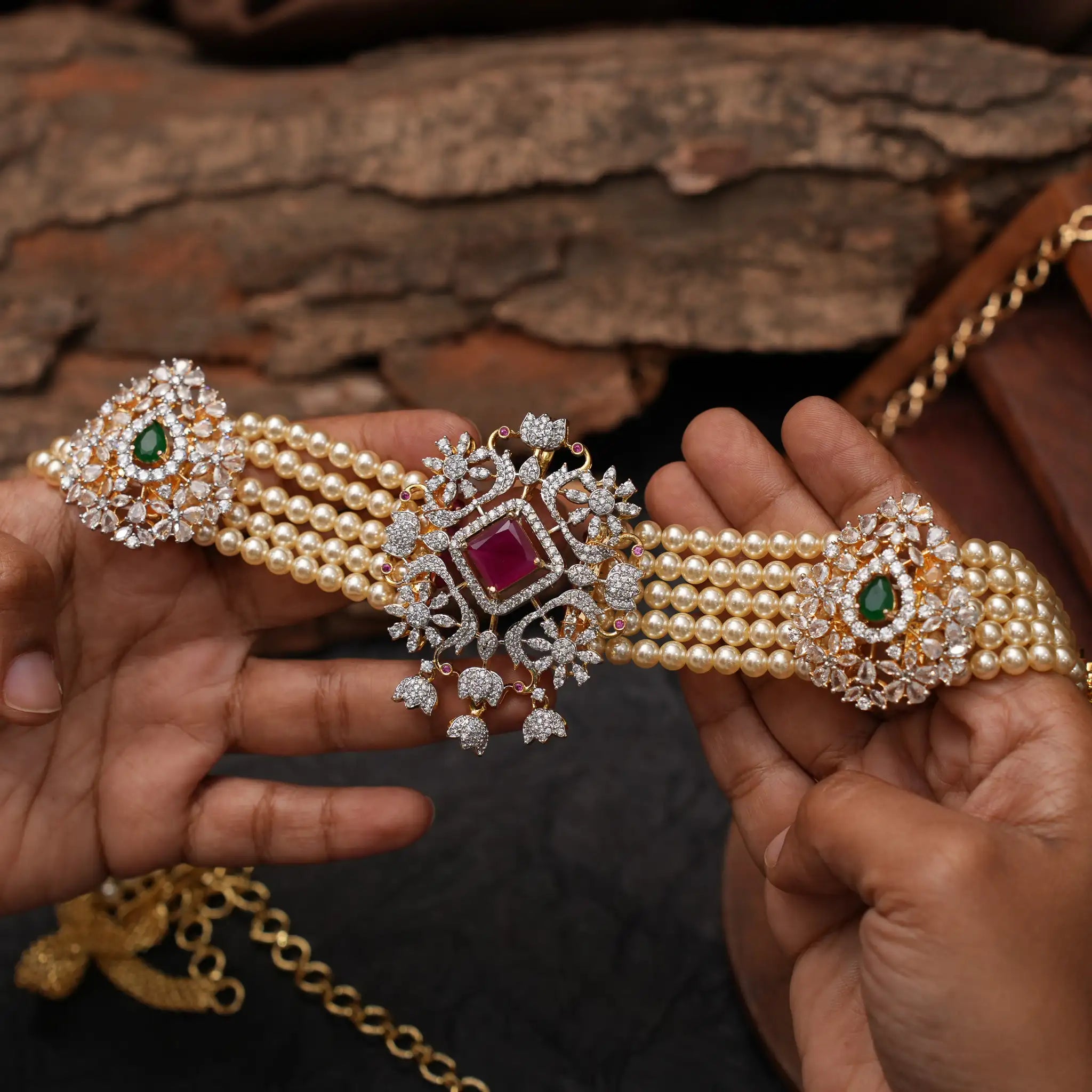 Wasila Pearl Zircon Hip Belt