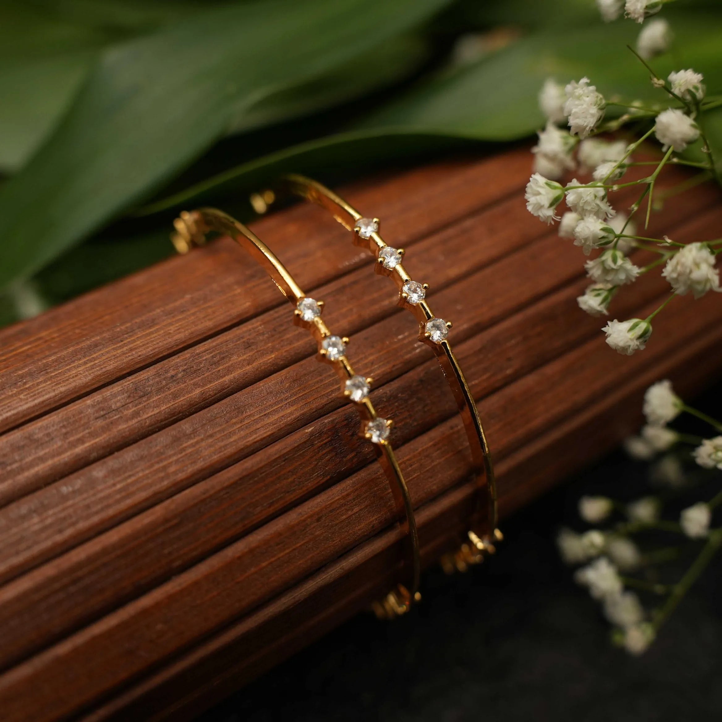 White Stone Bangle