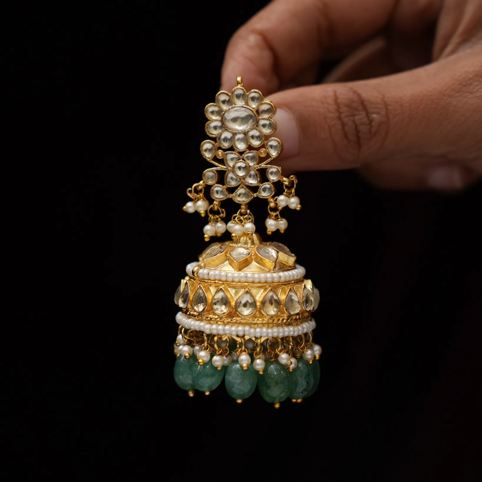 Yamuna Polki Jhumka Earrings