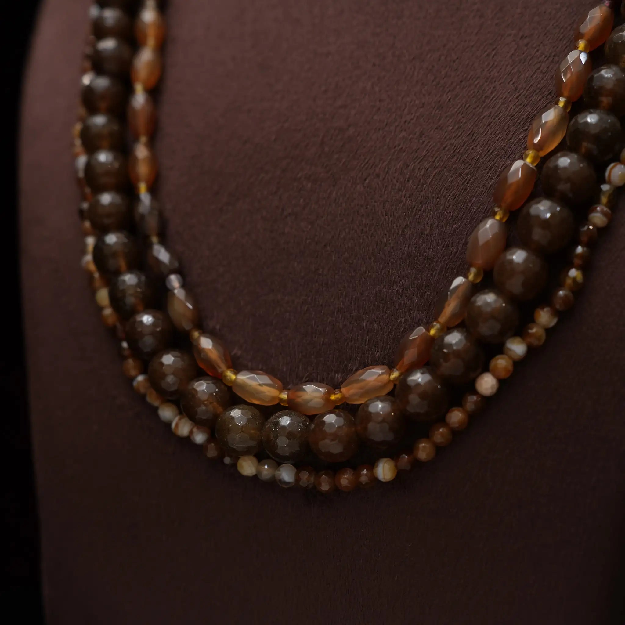 Yashasvini Beaded Necklace - Brown