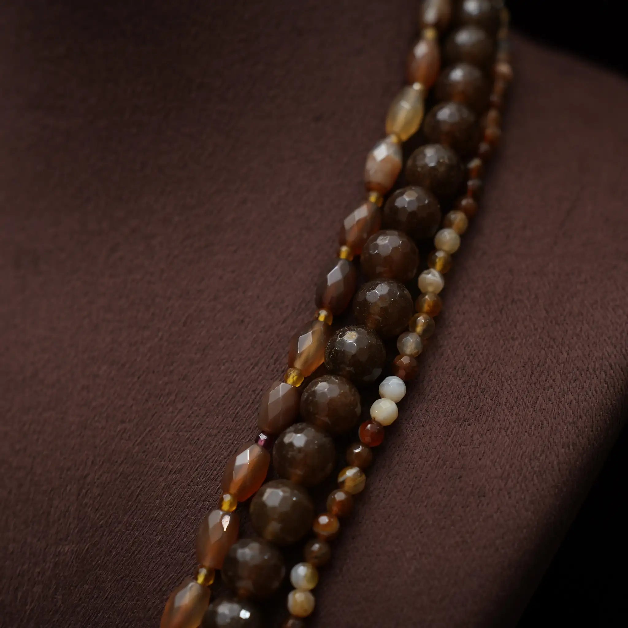 Yashasvini Beaded Necklace - Brown