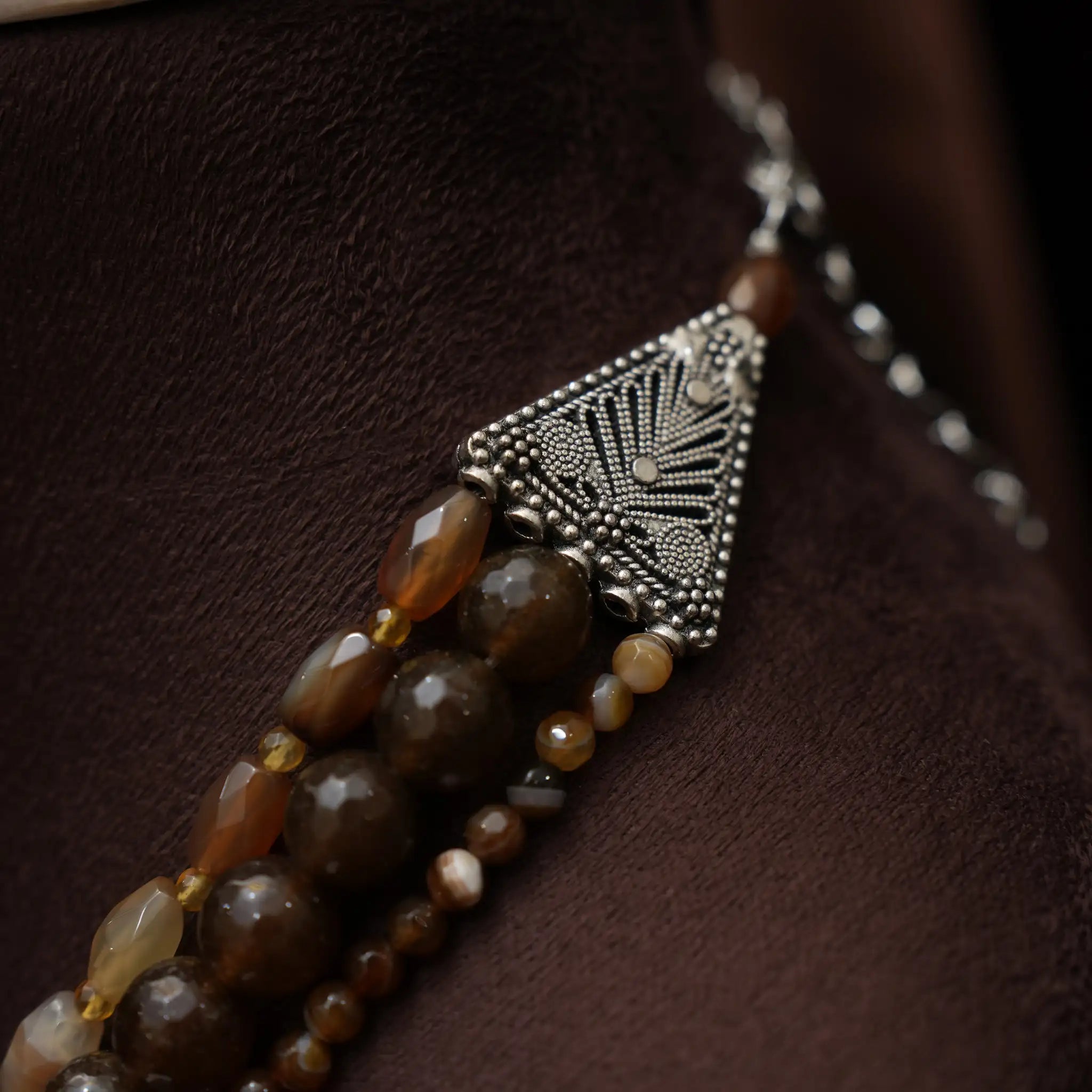 Yashasvini Beaded Necklace - Brown