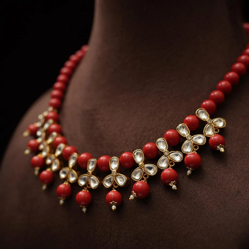 Yashvini Beaded Coral Choker