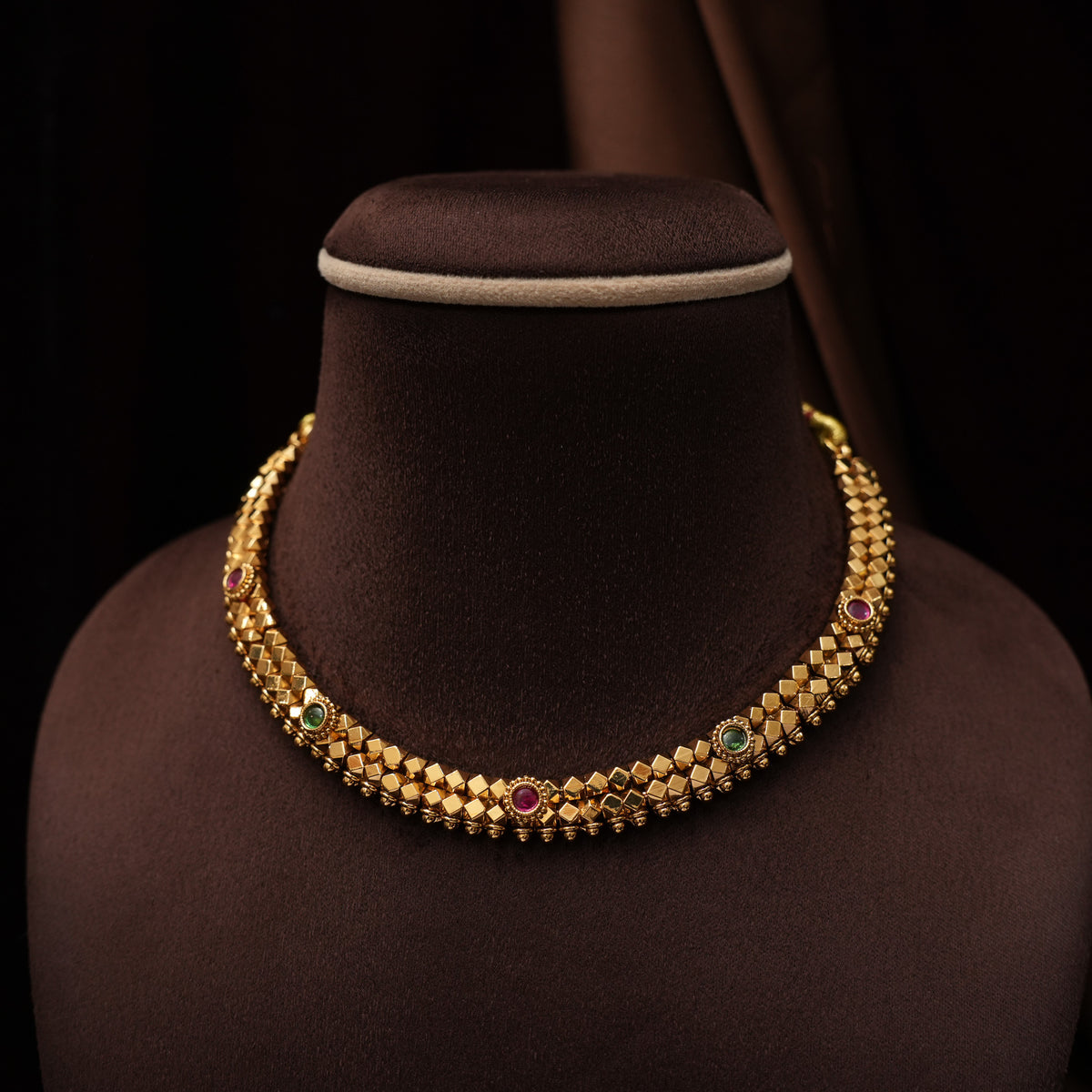 Yatvika Antique Choker - Red and Green