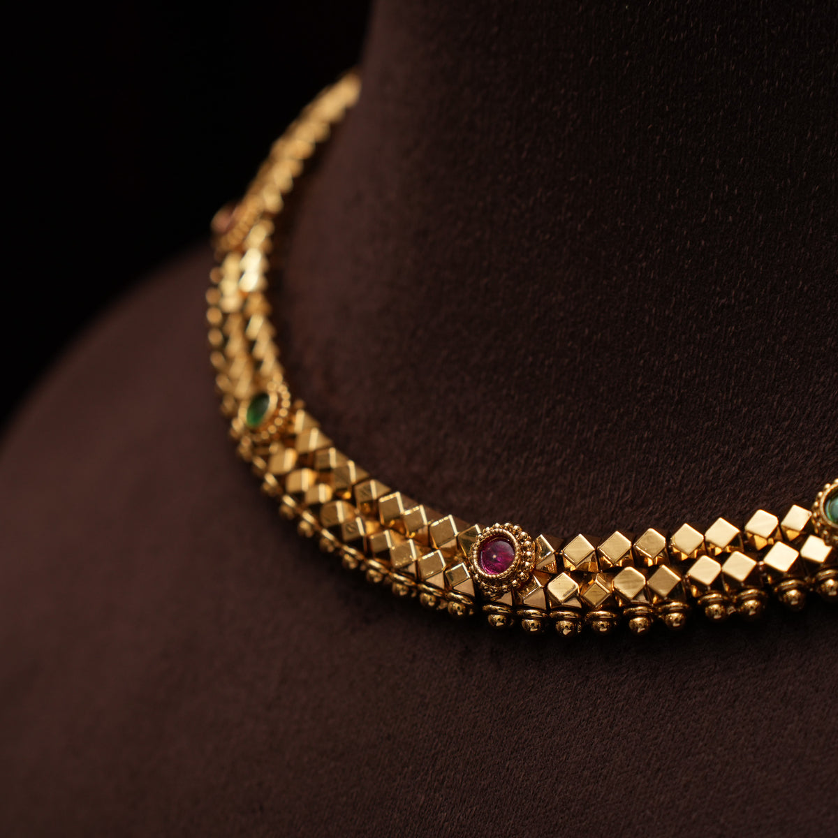 Yatvika Antique Choker - Red and Green