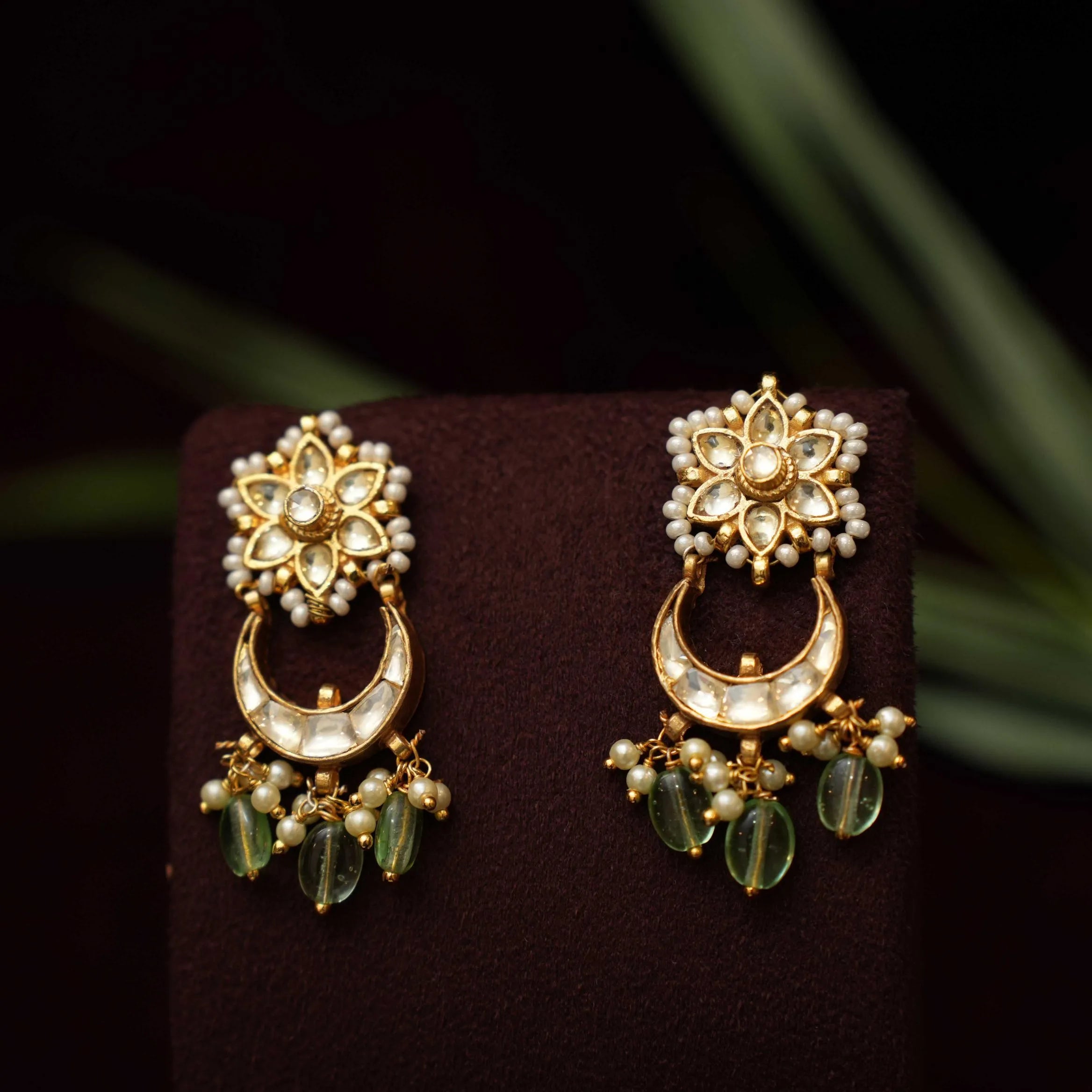 Yukta Chand Polki Earrings - Rimli Boutique