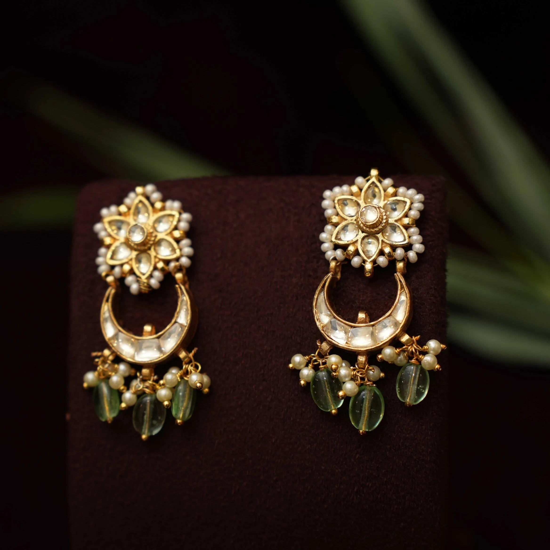 Yukta Chand Polki Earrings - Rimli Boutique