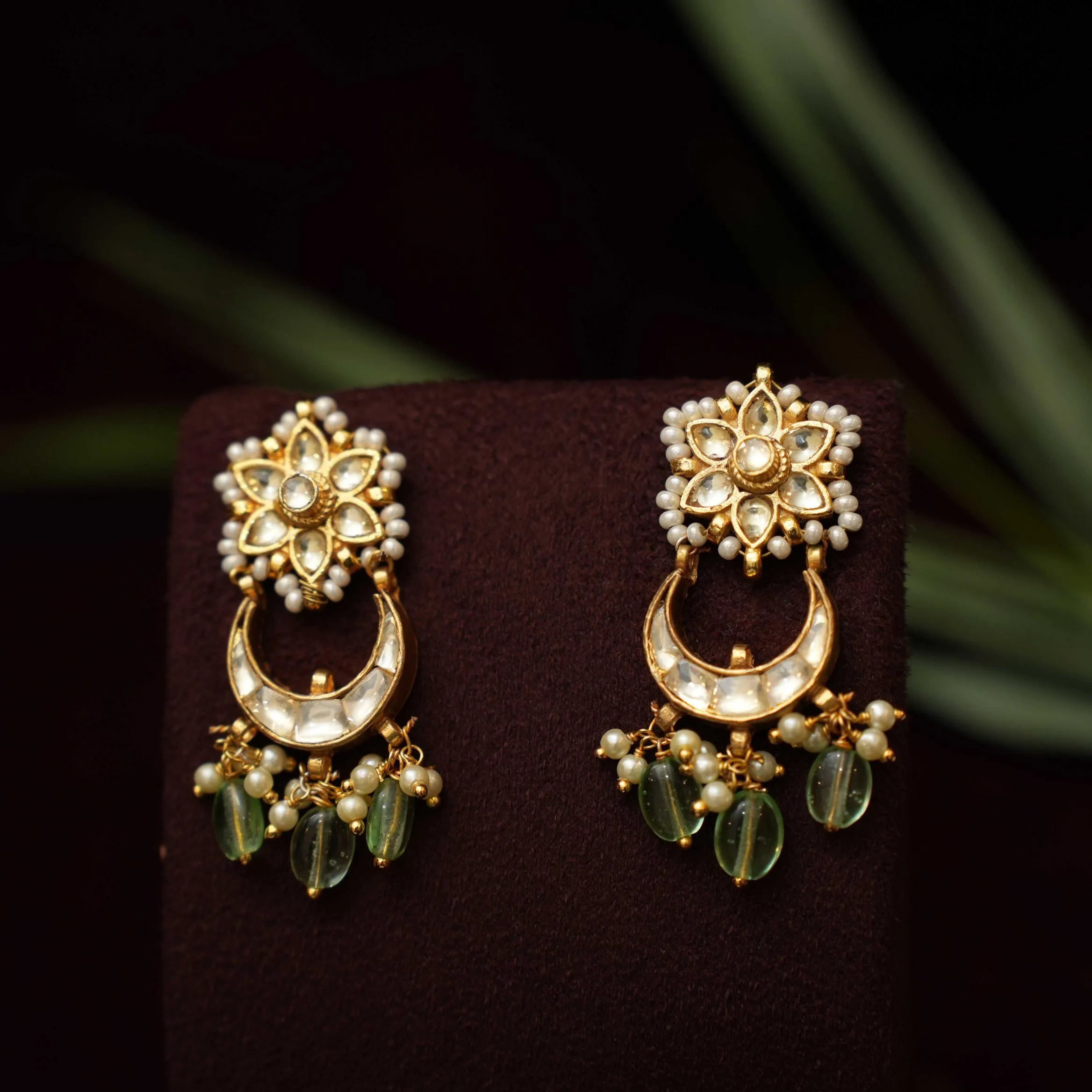 Yukta Chand Polki Earrings - Rimli Boutique