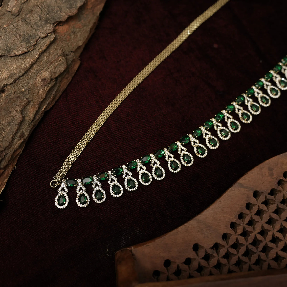 Yuthika Zircon Hip Belt - Green