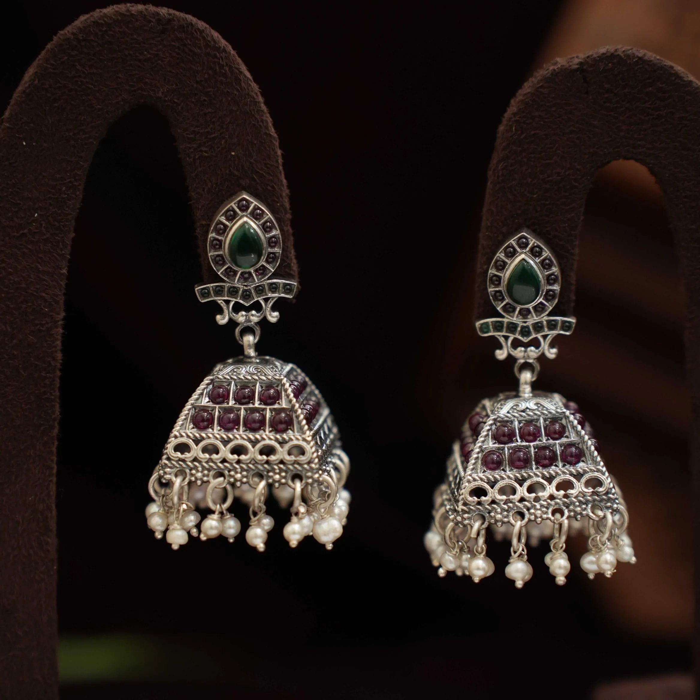 Yuvan Silver Jhumka Earrings