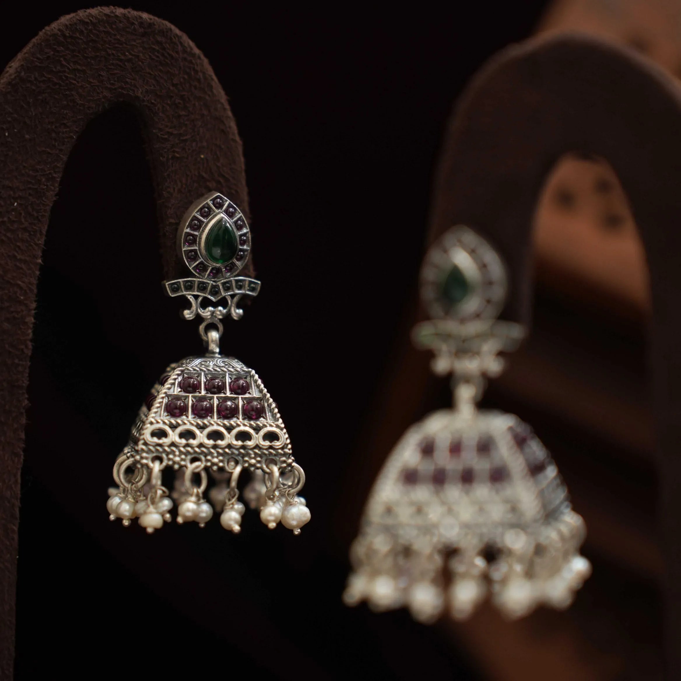 Yuvan Silver Jhumka Earrings