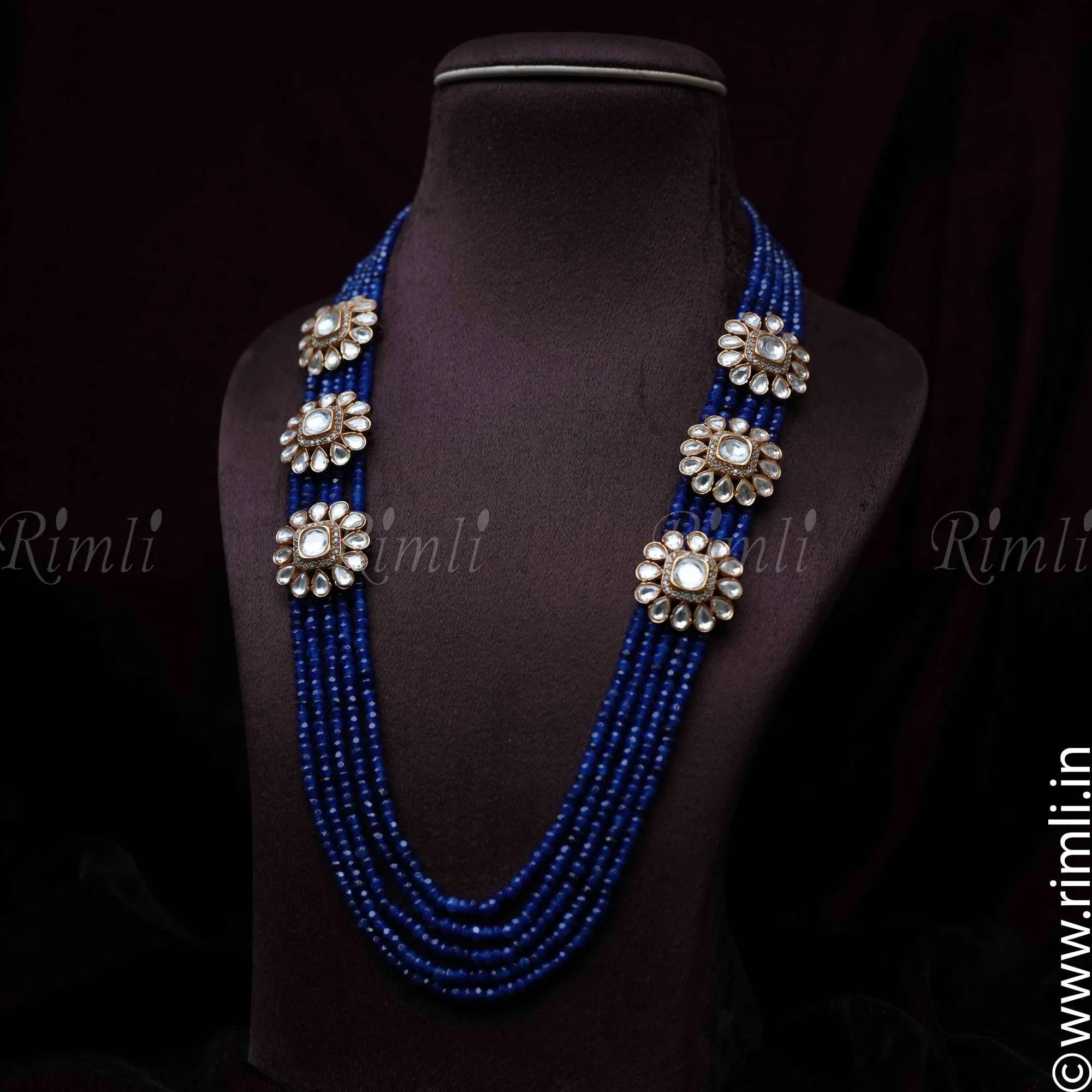Neesha Kundan Necklace - Blue