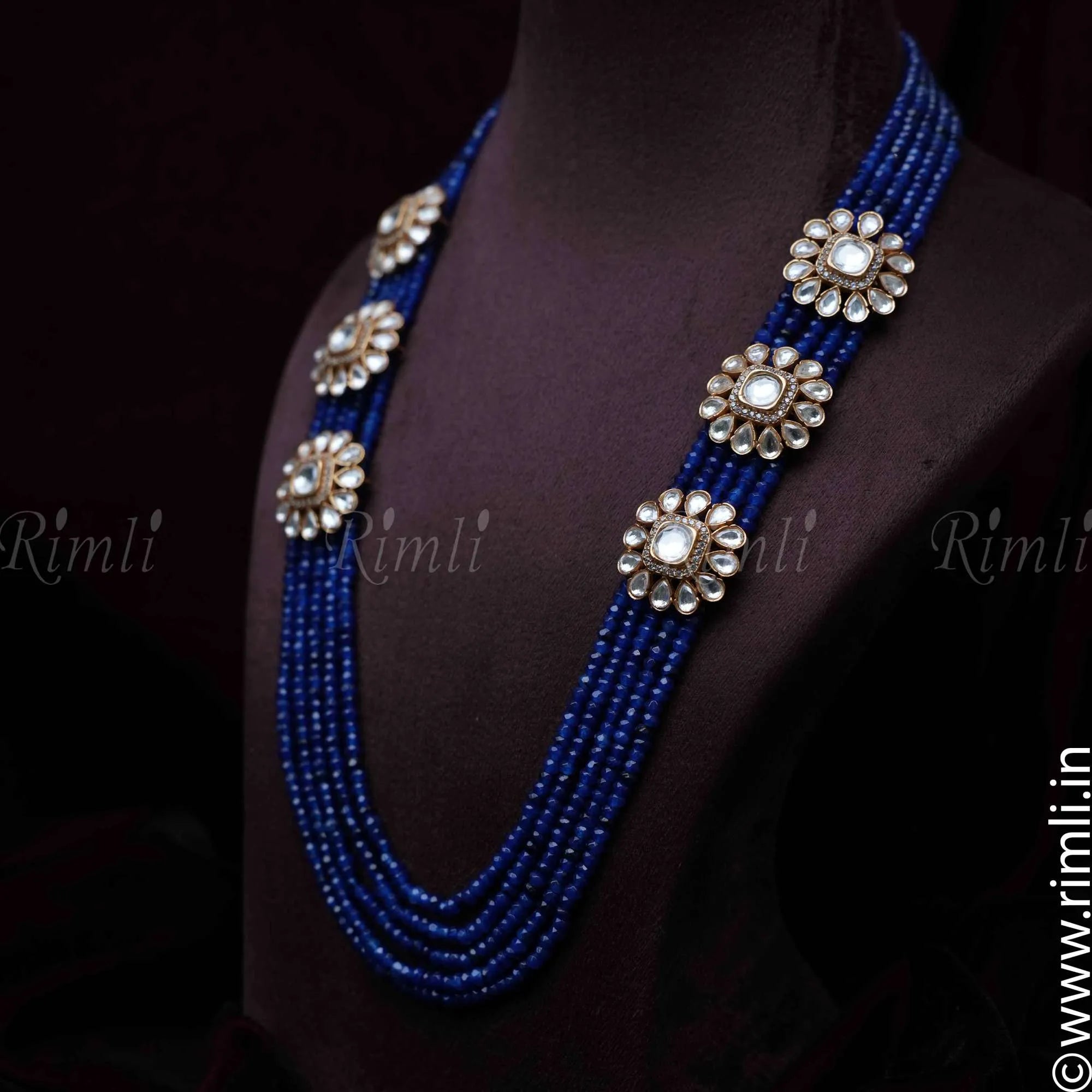 Neesha Kundan Necklace - Blue