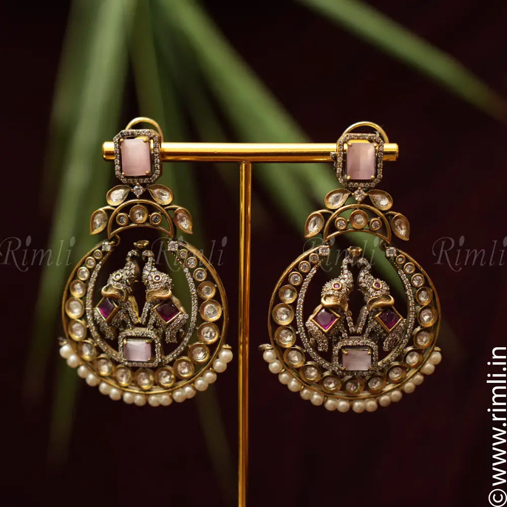 Magical Beads Traditional Meenakari-Kundan Chandbali Earrings -  Magicalwings.org