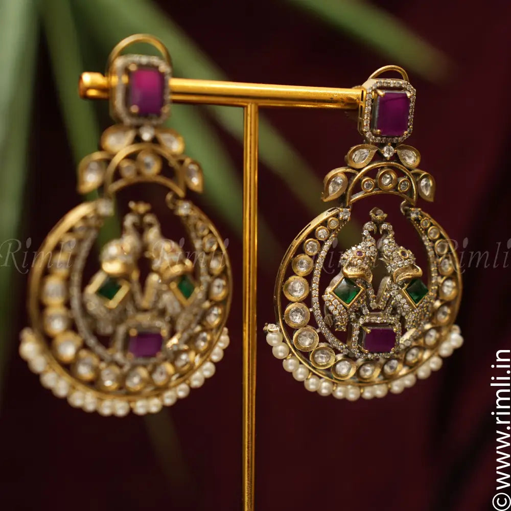 Pragya Deep Pink Chandbali Earrings