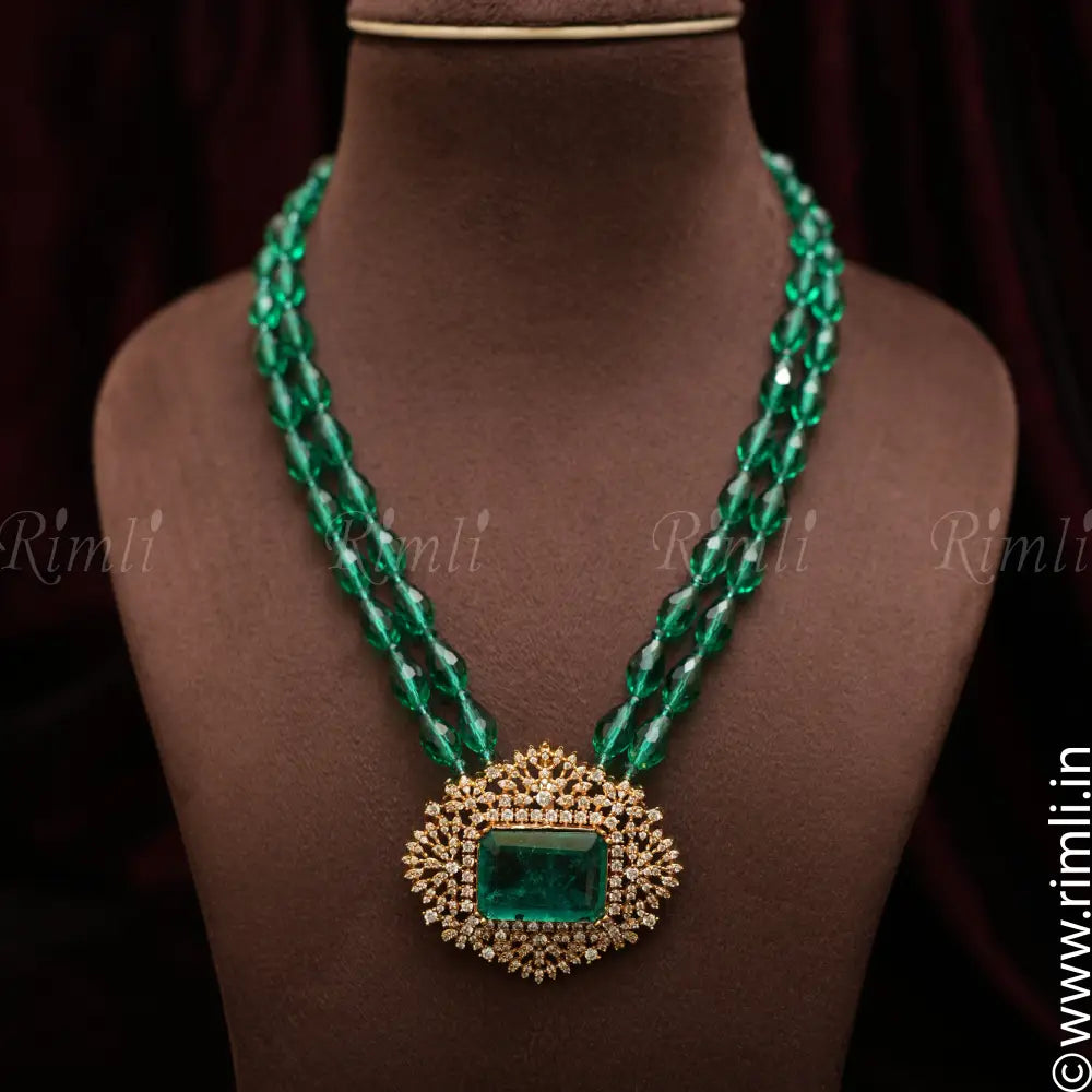 Dhara Beaded Necklace - Green