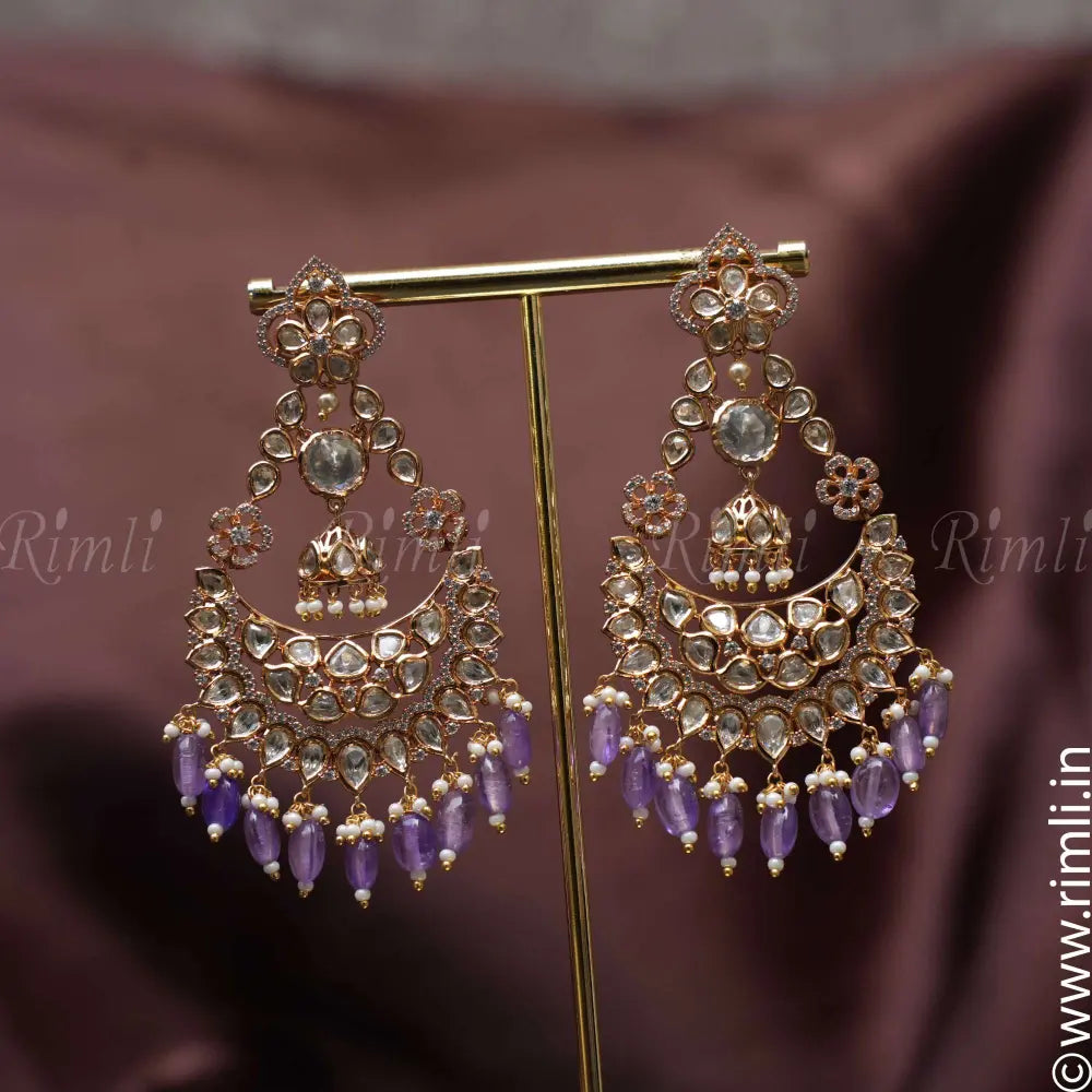 Aashitha Lilac Chandbali Earrings