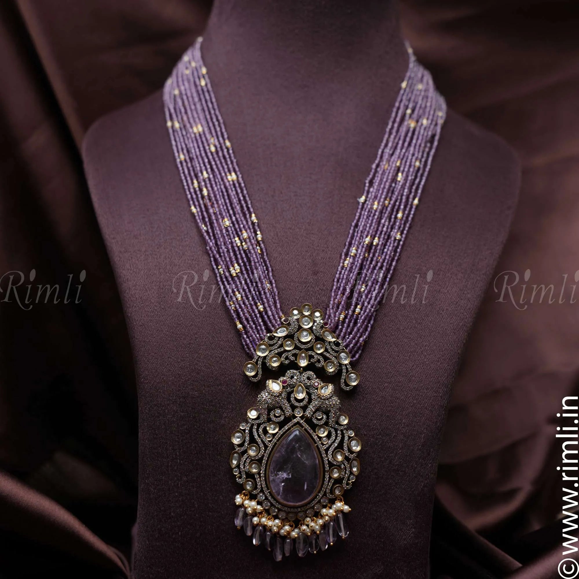 Smurthi Victorian Kundan Necklace - Lilac