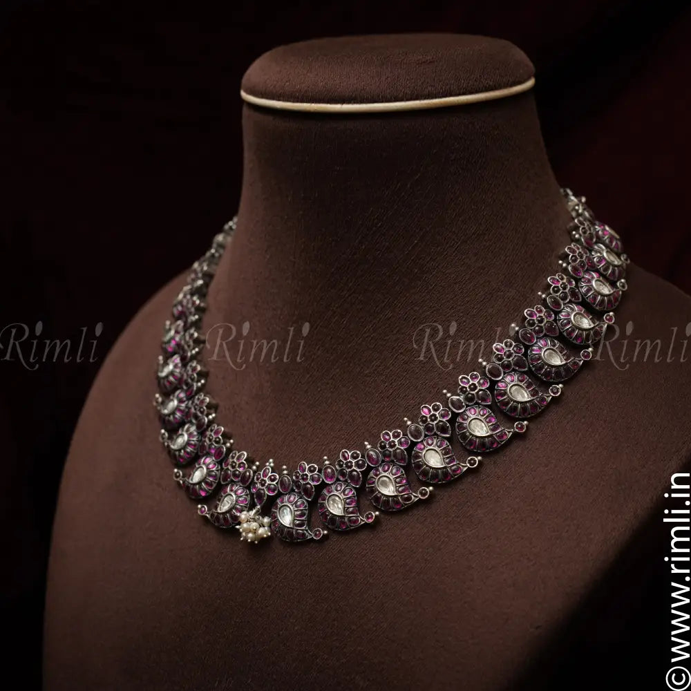 Alisa Silver Mango Necklace - Rimli Boutique