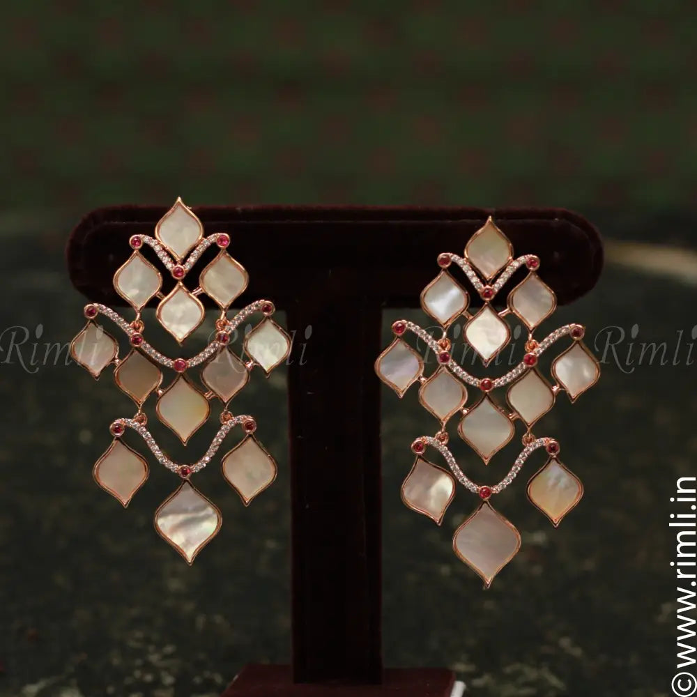 Mother of Pearl Earrings - Red
