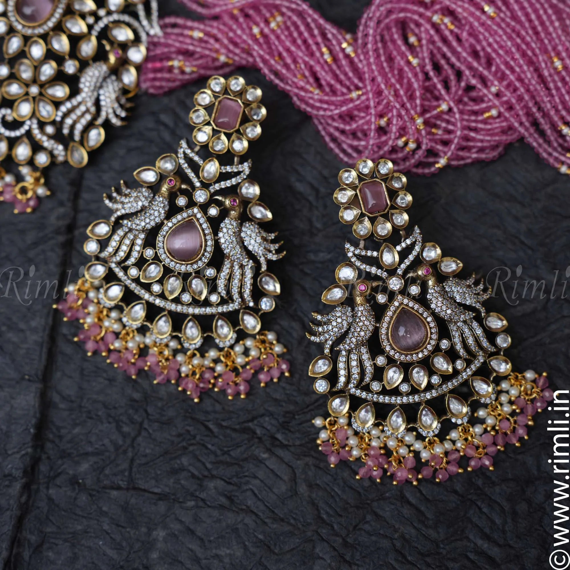 Sadhana Victorian Kundan Necklace - Pink