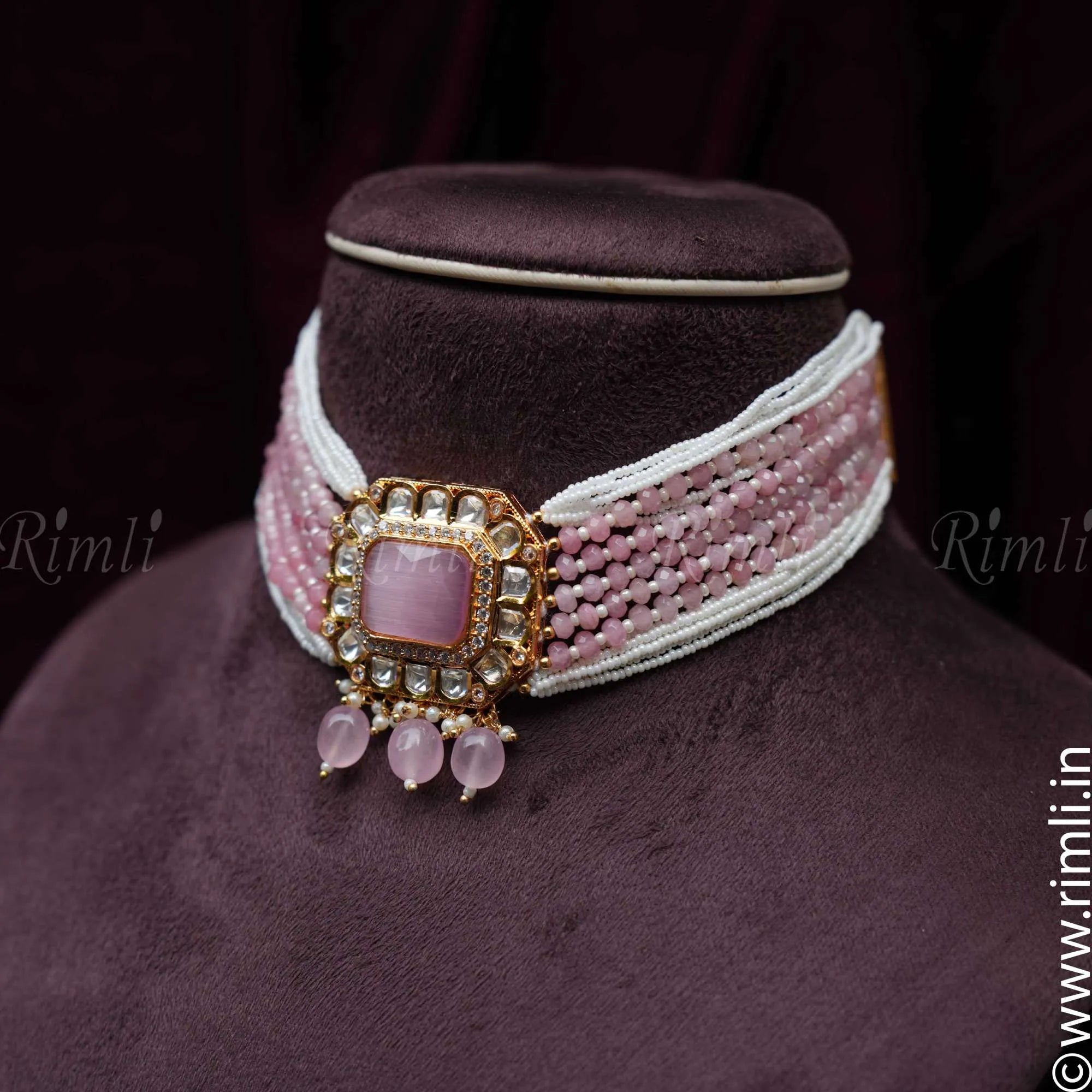 Renu Pearl Necklace - Pastel Pink