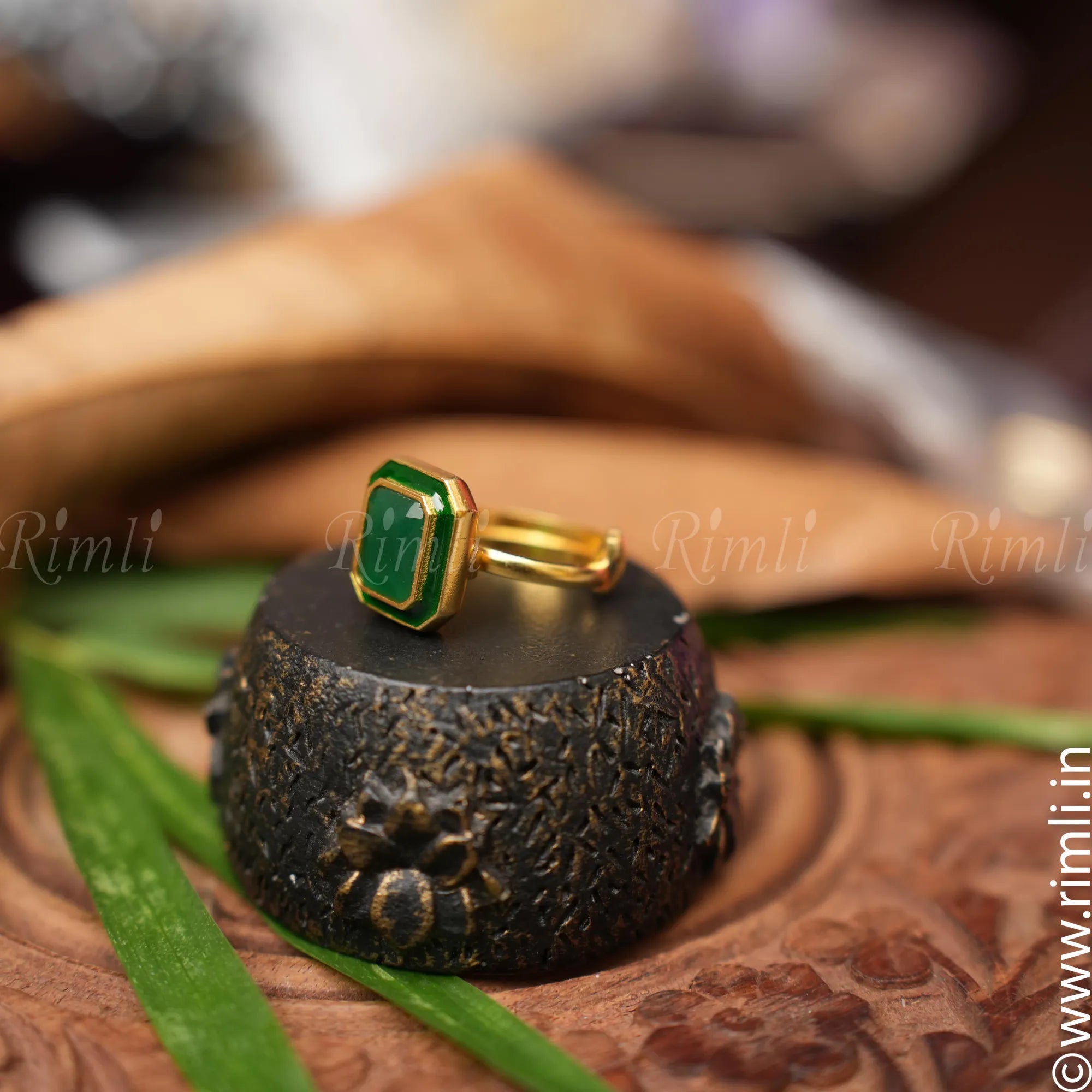 Emerald green stone ring for men gold ring | Кольца