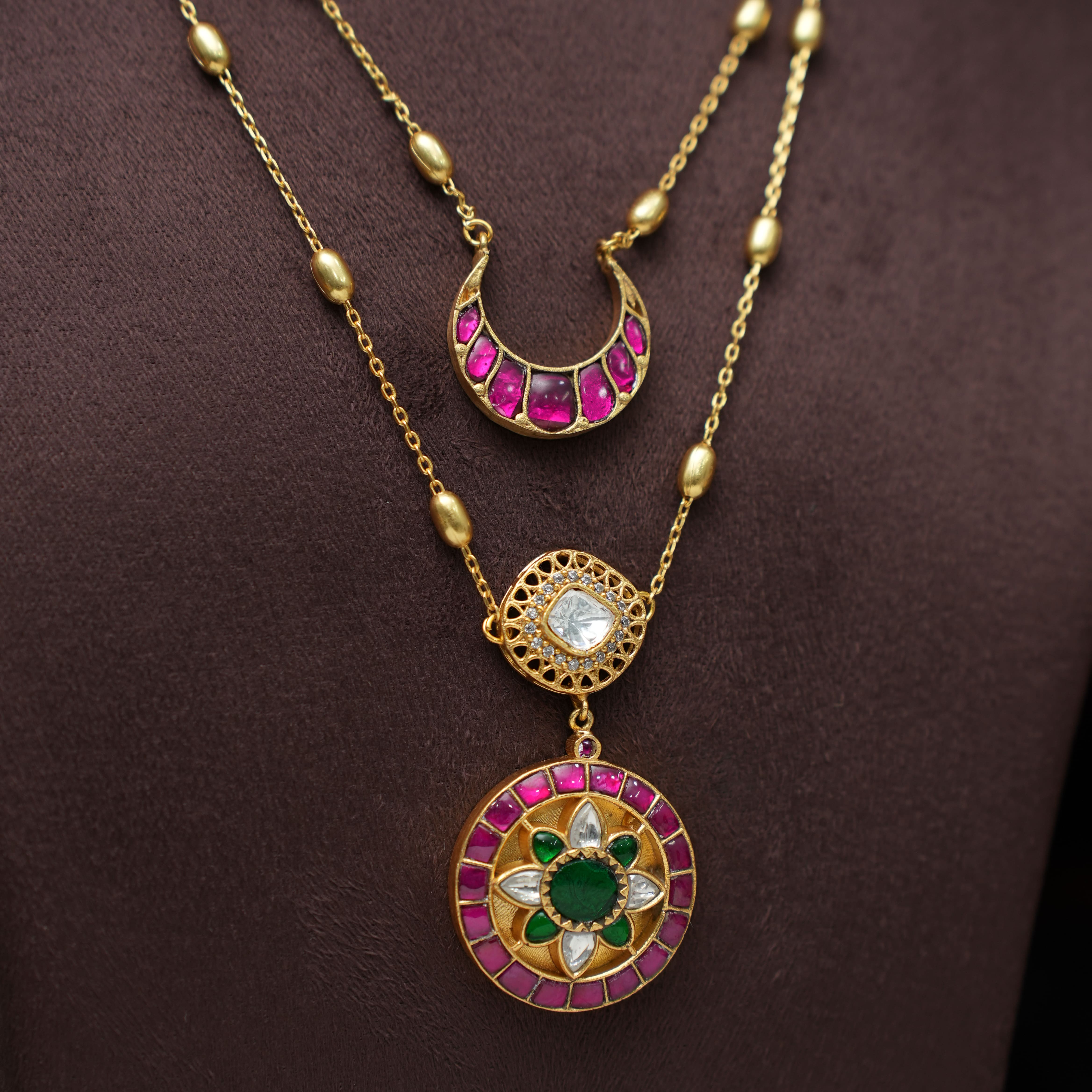 Tara Layered Polki Chain- Chand