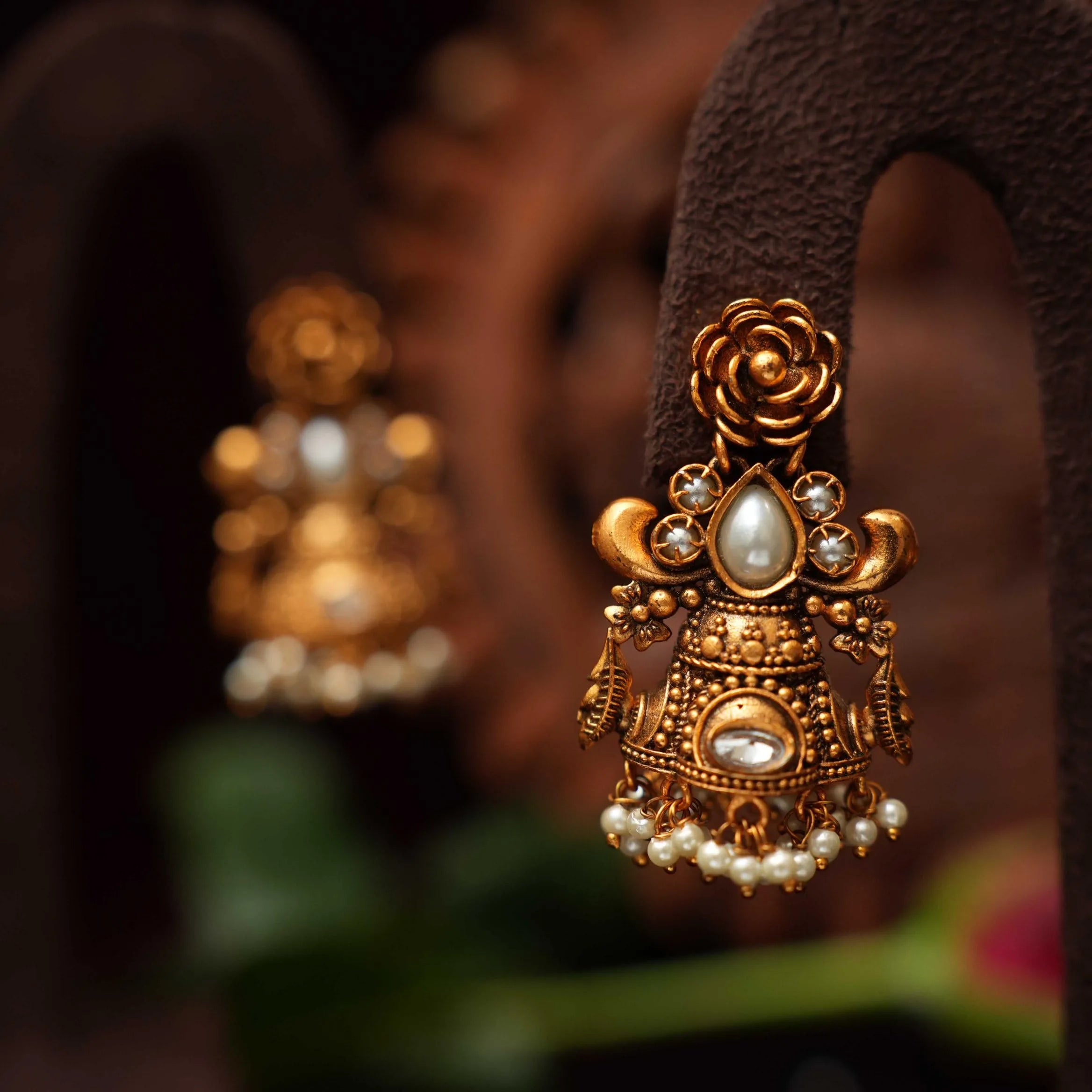 Tarika Antique Jhumka Earrings